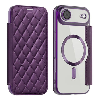 Shield Magsafe RFID Anti-theft Rhombus Leather Phone Case