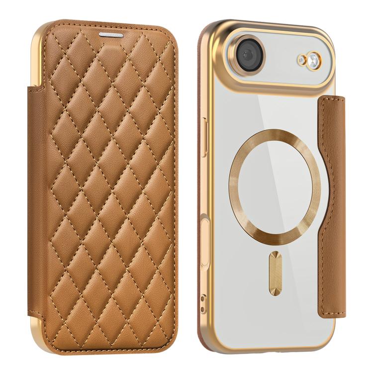 Shield Magsafe RFID Anti-theft Rhombus Leather Phone Case