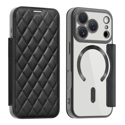 Shield Magsafe RFID Anti-theft Rhombus Leather Phone Case