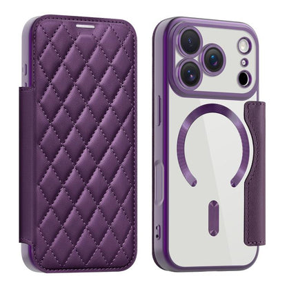 Shield Magsafe RFID Anti-theft Rhombus Leather Phone Case