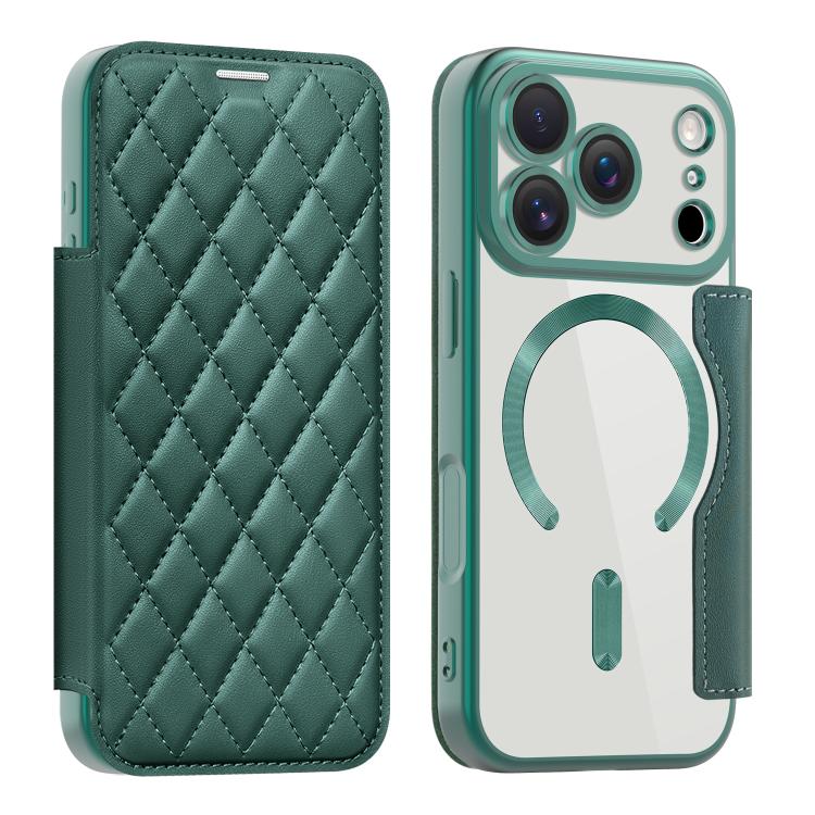 Shield Magsafe RFID Anti-theft Rhombus Leather Phone Case