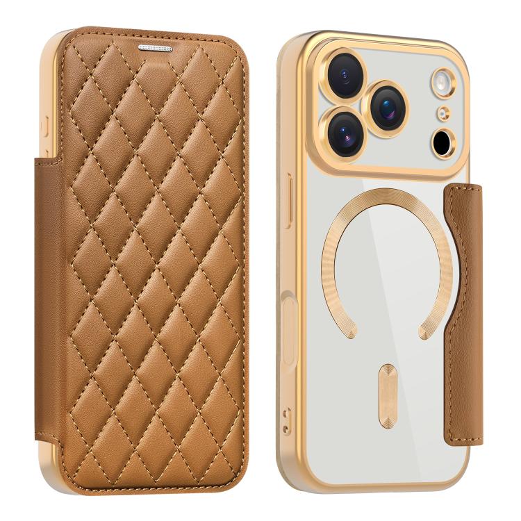 Shield Magsafe RFID Anti-theft Rhombus Leather Phone Case