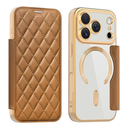 Shield Magsafe RFID Anti-theft Rhombus Leather Phone Case