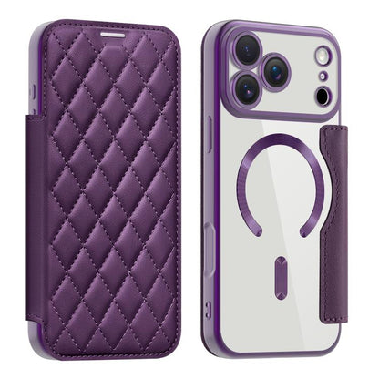 Shield Magsafe RFID Anti-theft Rhombus Leather Phone Case