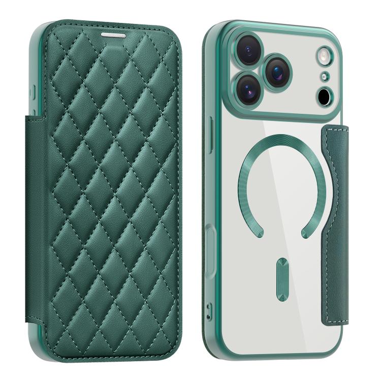 Shield Magsafe RFID Anti-theft Rhombus Leather Phone Case