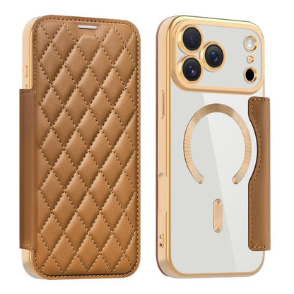Shield Magsafe RFID Anti-theft Rhombus Leather Phone Case