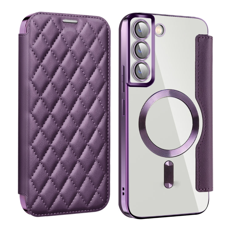 Shield MagSafe RFID Anti-theft Rhombus Leather Phone Case, For Samsung Galaxy A05s���������������...
