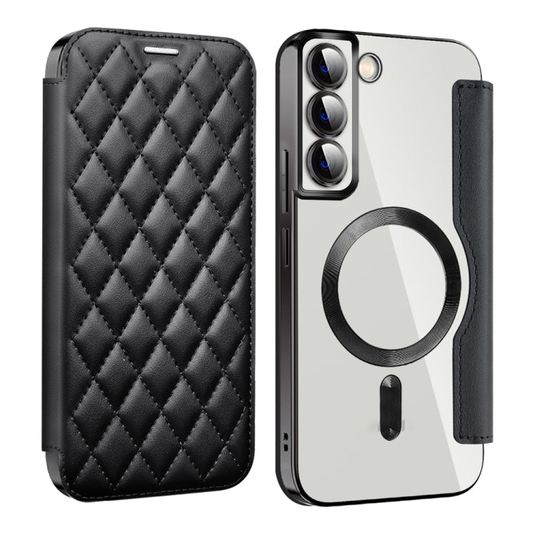Shield MagSafe RFID Anti-theft Rhombus Leather Phone Case, For Samsung Galaxy A05s���������������...