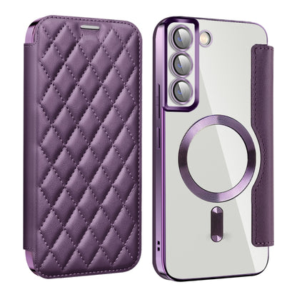 Shield MagSafe RFID Anti-theft Rhombus Leather Phone Case, For Samsung Galaxy A05s���������������...