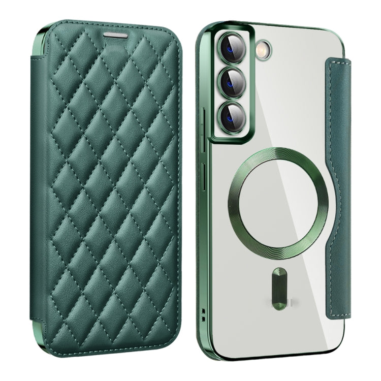 Shield MagSafe RFID Anti-theft Rhombus Leather Phone Case, For Samsung Galaxy A05s���������������...