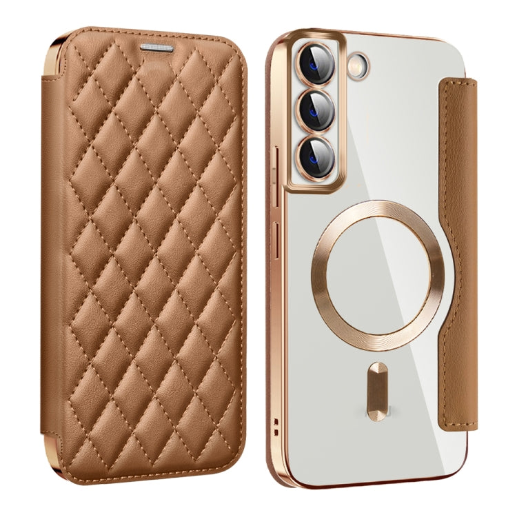 Shield MagSafe RFID Anti-theft Rhombus Leather Phone Case, For Samsung Galaxy A05s���������������...