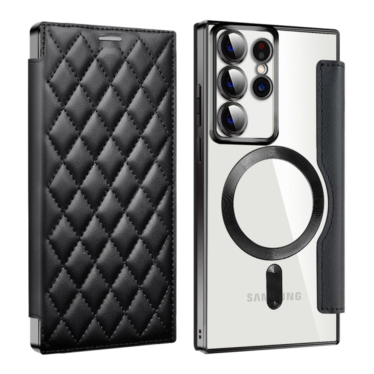 Shield MagSafe RFID Anti-theft Rhombus Leather Phone Case, For Samsung Galaxy A05s���������������...