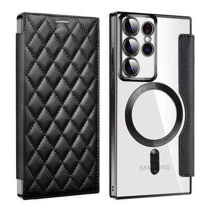 Shield MagSafe RFID Anti-theft Rhombus Leather Phone Case, For Samsung Galaxy A05s���������������...