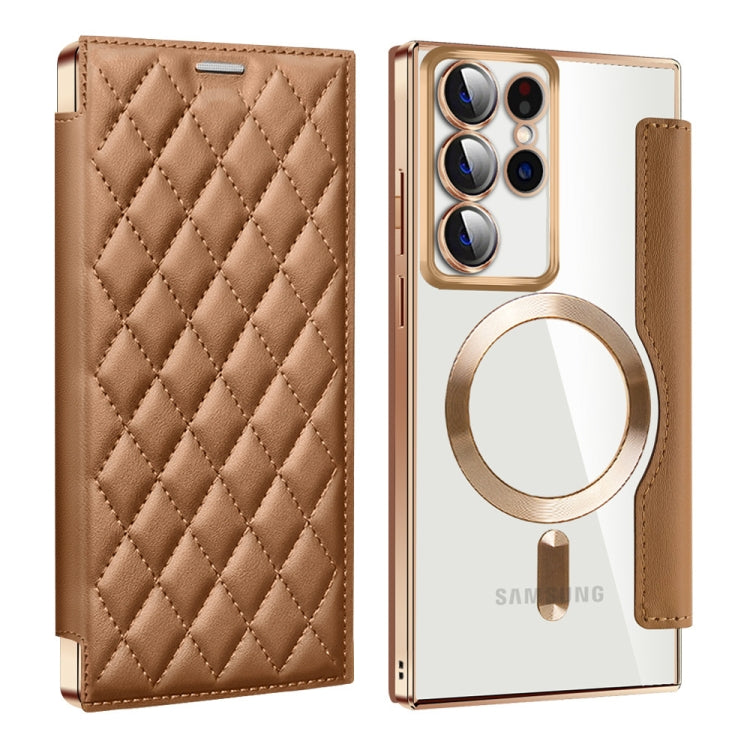 Shield MagSafe RFID Anti-theft Rhombus Leather Phone Case, For Samsung Galaxy A05s���������������...