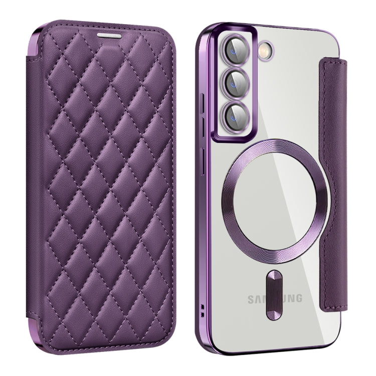 Shield MagSafe RFID Anti-theft Rhombus Leather Phone Case, For Samsung Galaxy A05s���������������...