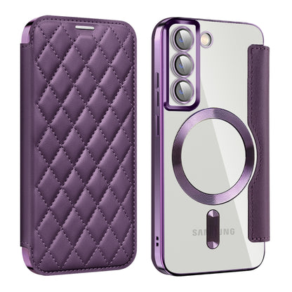 Shield MagSafe RFID Anti-theft Rhombus Leather Phone Case, For Samsung Galaxy A05s���������������...