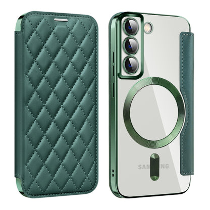 Shield MagSafe RFID Anti-theft Rhombus Leather Phone Case, For Samsung Galaxy A05s���������������...