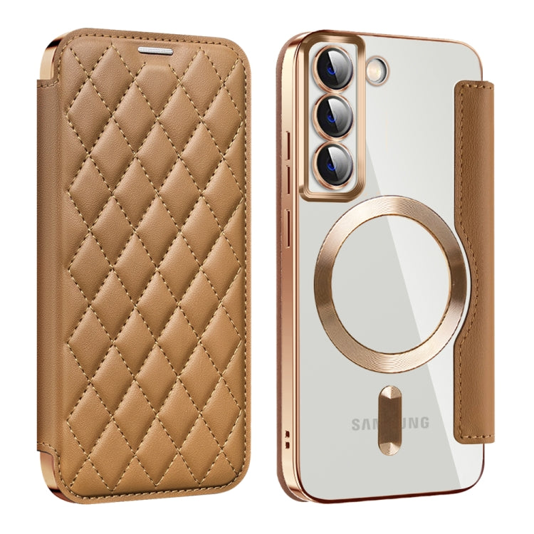 Shield MagSafe RFID Anti-theft Rhombus Leather Phone Case, For Samsung Galaxy A05s���������������...