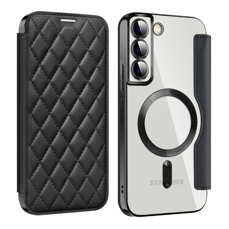 Shield MagSafe RFID Anti-theft Rhombus Leather Phone Case, For Samsung Galaxy A05s���������������...