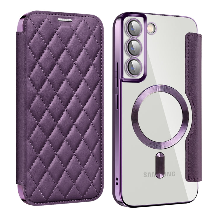 Shield MagSafe RFID Anti-theft Rhombus Leather Phone Case, For Samsung Galaxy A05s���������������...