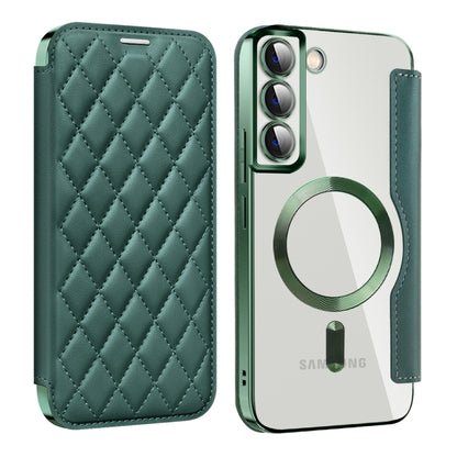 Shield MagSafe RFID Anti-theft Rhombus Leather Phone Case, For Samsung Galaxy A05s���������������...