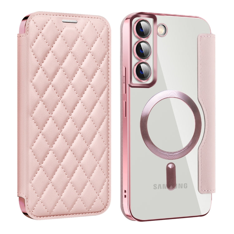 Shield MagSafe RFID Anti-theft Rhombus Leather Phone Case, For Samsung Galaxy A05s���������������...