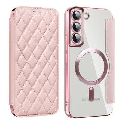 Shield MagSafe RFID Anti-theft Rhombus Leather Phone Case, For Samsung Galaxy A05s���������������...