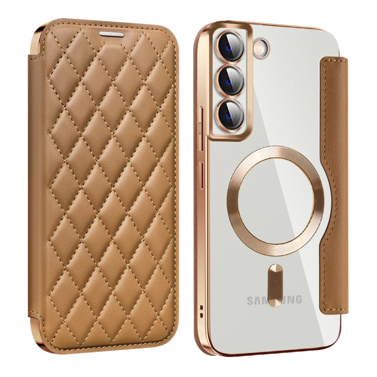 Shield MagSafe RFID Anti-theft Rhombus Leather Phone Case, For Samsung Galaxy A05s���������������...