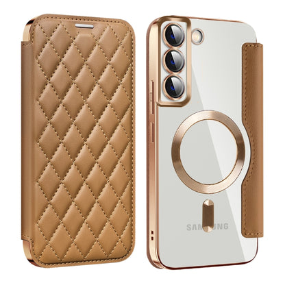 Shield MagSafe RFID Anti-theft Rhombus Leather Phone Case, For Samsung Galaxy A05s���������������...