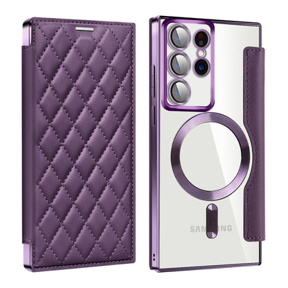 Shield MagSafe RFID Anti-theft Rhombus Leather Phone Case, For Samsung Galaxy A05s���������������...