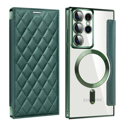 Shield MagSafe RFID Anti-theft Rhombus Leather Phone Case, For Samsung Galaxy A05s���������������...