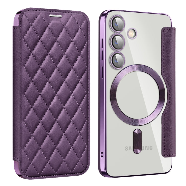 Shield MagSafe RFID Anti-theft Rhombus Leather Phone Case, For Samsung Galaxy A56 5G�������������...