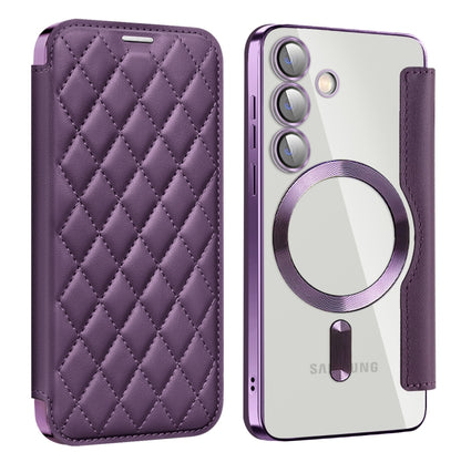 Shield MagSafe RFID Anti-theft Rhombus Leather Phone Case, For Samsung Galaxy A56 5G�������������...