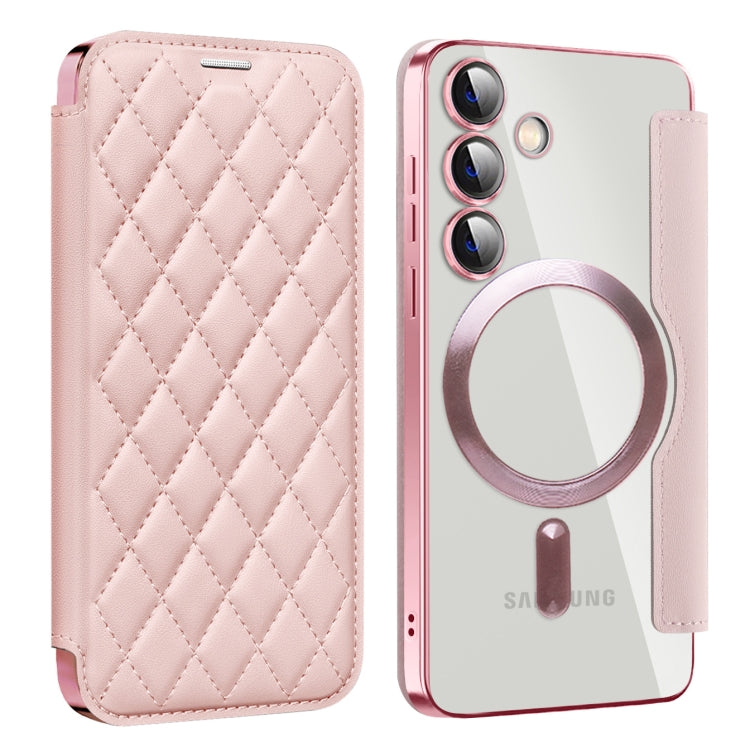 Shield MagSafe RFID Anti-theft Rhombus Leather Phone Case, For Samsung Galaxy A56 5G�������������...