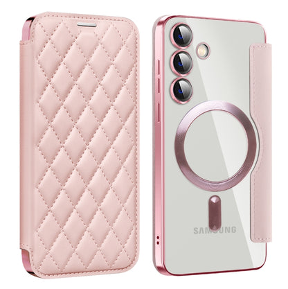 Shield MagSafe RFID Anti-theft Rhombus Leather Phone Case, For Samsung Galaxy A56 5G�������������...