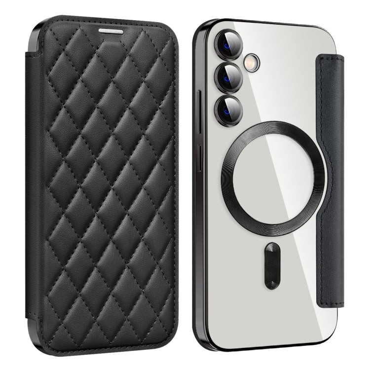 Shield MagSafe RFID Anti-theft Rhombus Leather Phone Case, For Samsung Galaxy A05s���������������...