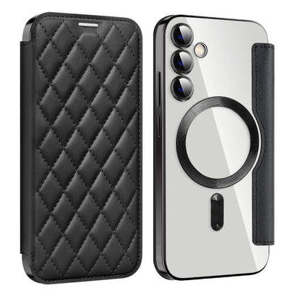 Shield MagSafe RFID Anti-theft Rhombus Leather Phone Case, For Samsung Galaxy A05s���������������...