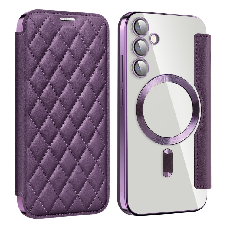 Shield MagSafe RFID Anti-theft Rhombus Leather Phone Case, For Samsung Galaxy A05s���������������...