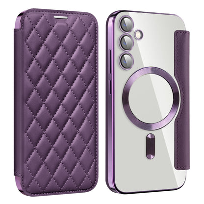 Shield MagSafe RFID Anti-theft Rhombus Leather Phone Case, For Samsung Galaxy A05s���������������...