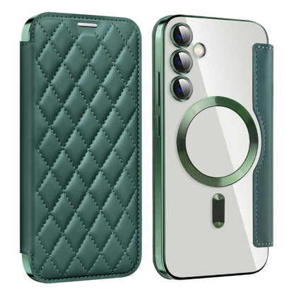 Shield MagSafe RFID Anti-theft Rhombus Leather Phone Case, For Samsung Galaxy A05s���������������...