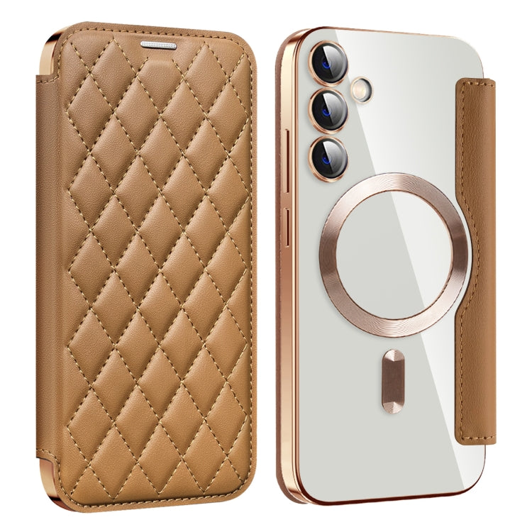 Shield MagSafe RFID Anti-theft Rhombus Leather Phone Case, For Samsung Galaxy A05s���������������...