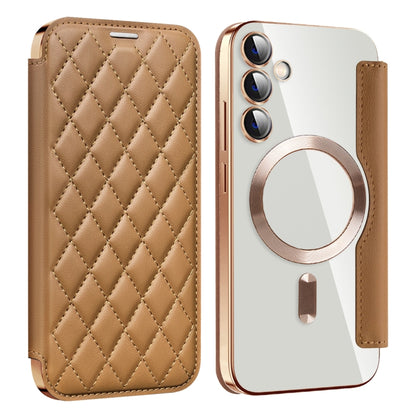 Shield MagSafe RFID Anti-theft Rhombus Leather Phone Case, For Samsung Galaxy A05s���������������...