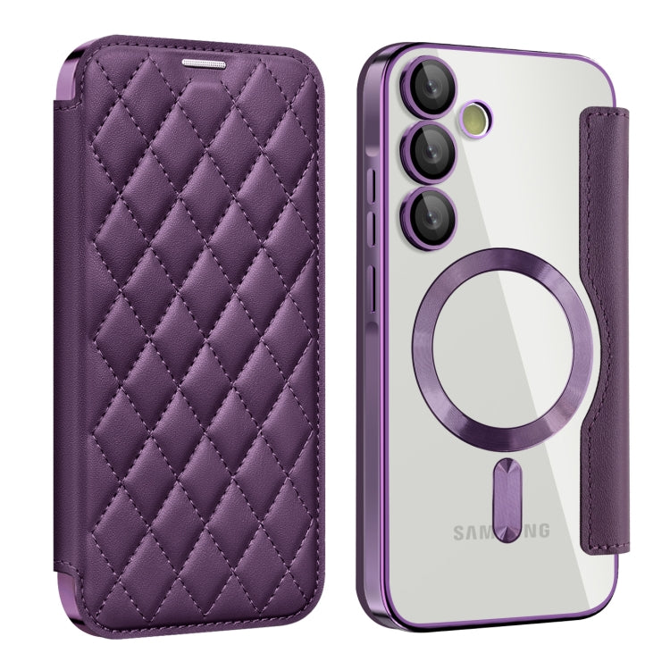 Shield MagSafe RFID Anti-theft Rhombus Leather Phone Case, For Samsung Galaxy A56 5G�������������...