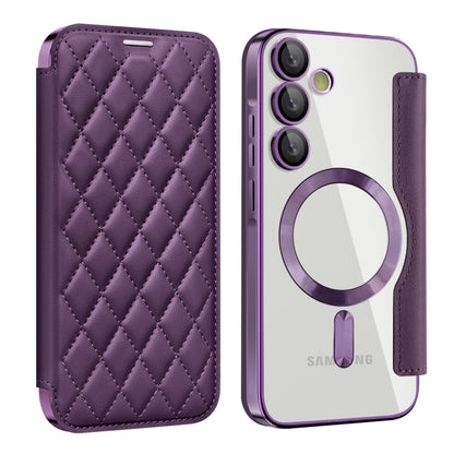 Shield MagSafe RFID Anti-theft Rhombus Leather Phone Case, For Samsung Galaxy A56 5G�������������...