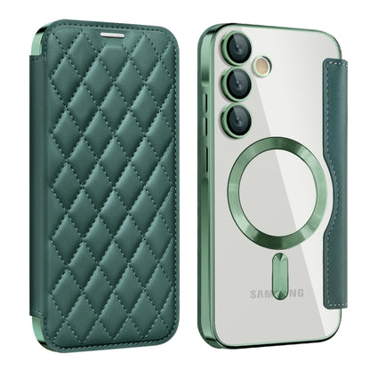 Shield MagSafe RFID Anti-theft Rhombus Leather Phone Case, For Samsung Galaxy A56 5G�������������...