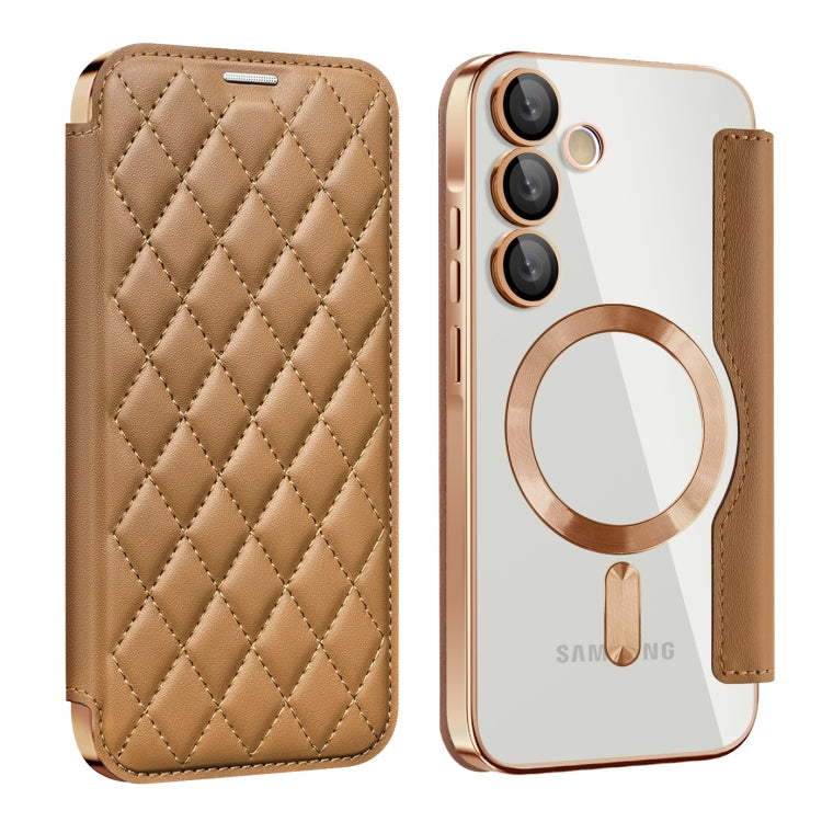 Shield MagSafe RFID Anti-theft Rhombus Leather Phone Case, For Samsung Galaxy A56 5G�������������...