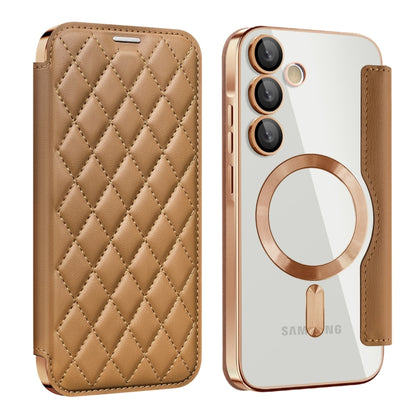 Shield MagSafe RFID Anti-theft Rhombus Leather Phone Case, For Samsung Galaxy A56 5G�������������...