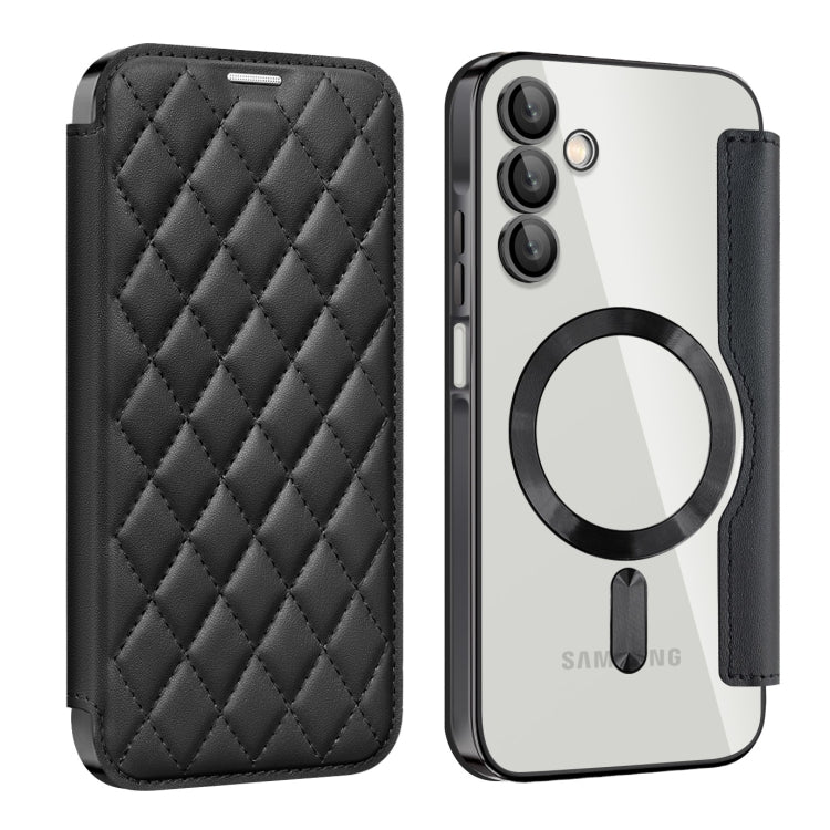 Shield MagSafe RFID Anti-theft Rhombus Leather Phone Case, For Samsung Galaxy A56 5G�������������...