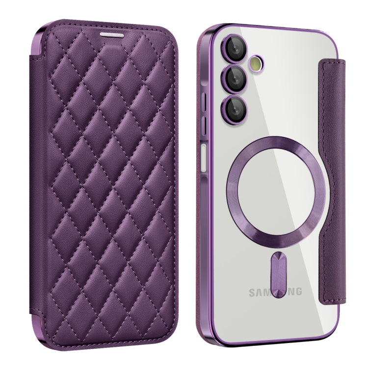 Shield MagSafe RFID Anti-theft Rhombus Leather Phone Case, For Samsung Galaxy A56 5G�������������...