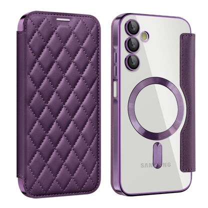 Shield MagSafe RFID Anti-theft Rhombus Leather Phone Case, For Samsung Galaxy A56 5G�������������...